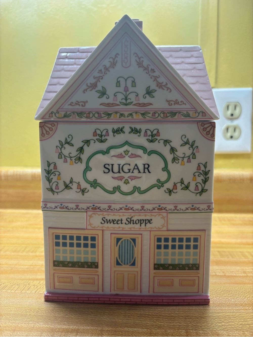 Lenox Sweet Shoppe Ceramic Sugar Canister - Pink, White, Green